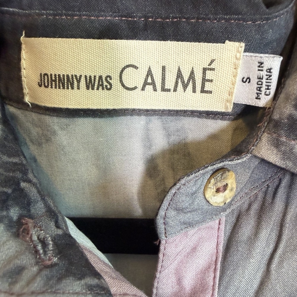 Johnny Was CALMÉ Dress‎ Midi SZ Small Art to Wear Tie Dye Lagenlook Boho Resort - Picture 4 of 12